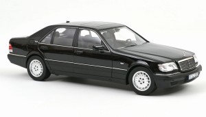Mercedes-Benz S600 W140 V12 1997 Obsidian Black Metallic Norev 1:18