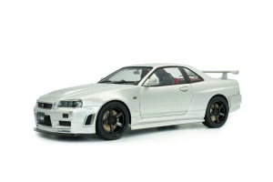 Nissan Skyline GT-R (BNR34) with NISMO Parts 1999 Silver Solido 1:18