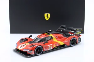 Ferrari 499P 3.0L Turbo V6 Team AF Corse #51 Winner 24h Le Mans 2023 + gablotka Bburago 1:18