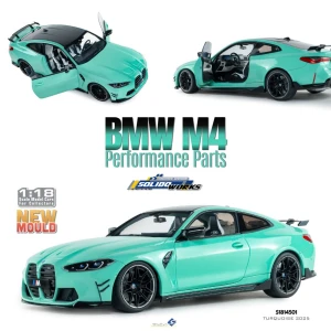 BMW M4 Competition (G82) with Performance Parts 2024 Mint Green Solido 1:18