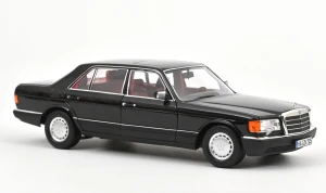 Mercedes-Benz 560 SEL W126 Black with Red Interior Norev 1:18