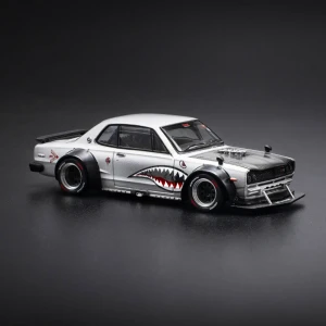 Nissan Skyline GT-R V8 Drift Hakosuka Metallic Silver Pop Race 1:64