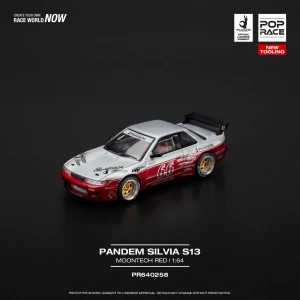 Nissan Pandem Silvia S13 Moontech red Pop Race 1:64